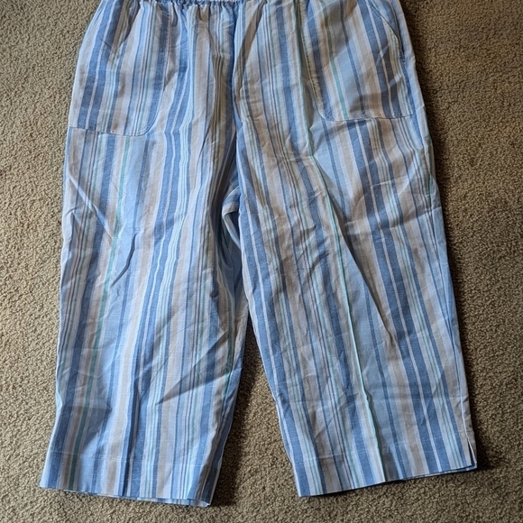 New with Tags Alfred Dunner Blue & White Stripe Classic Fit Capri Size 18 - Picture 3 of 5